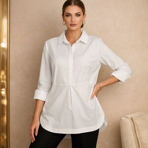 Classic White Button Down Shirt for Women